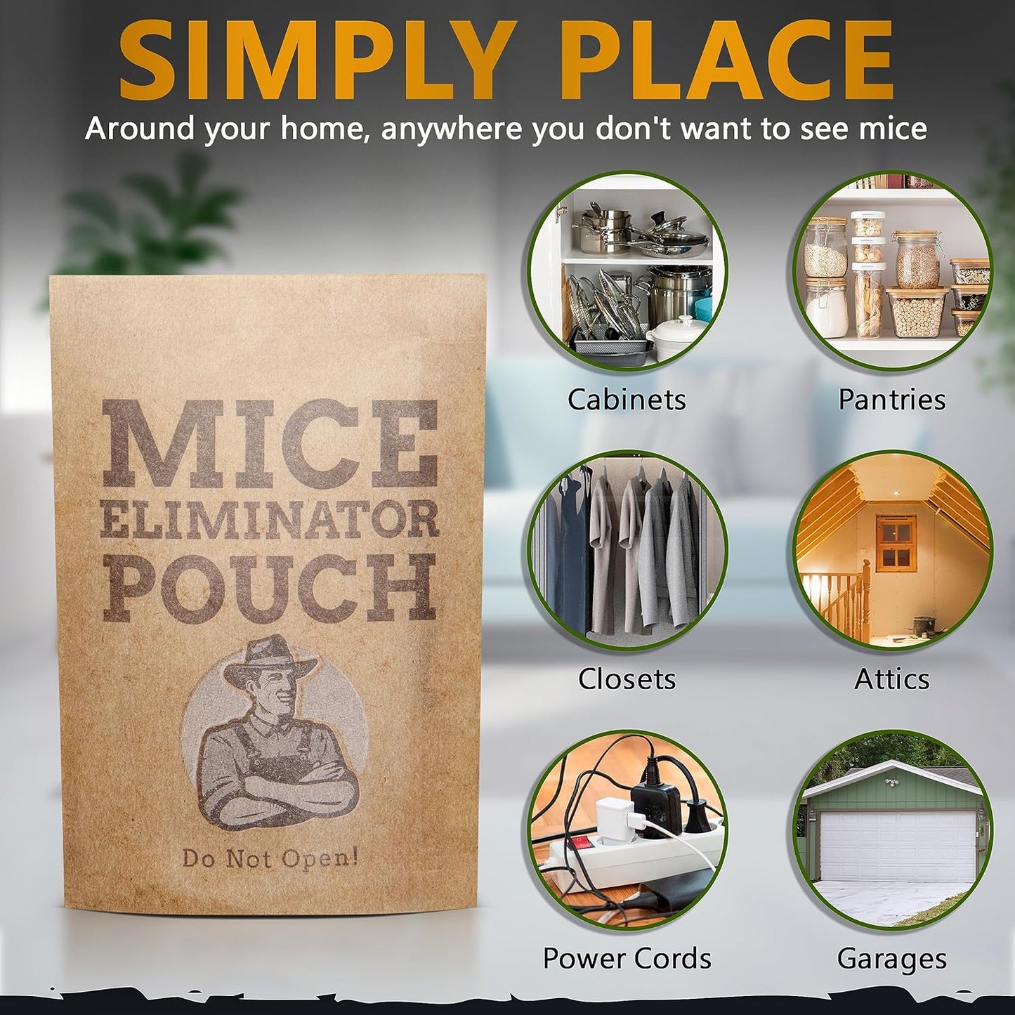All-Natural Mice Repellent Pouches – Harmless Peppermint Essential Oil Mouse Deterrent - Keep Mice Out of Your Home and Your Family Safe - by Tougher Than Tom