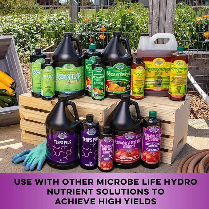Microbe Life Hydroponics Vegetable & Fruit Plant Growth Yield Enhancer Supplement, Plant Nutrients for Better Growth and Yield, Use with Any Feeding Systems Including Hydroponics or Soil, 2.5 Gallons