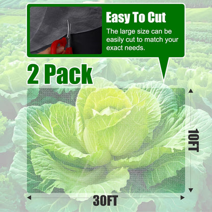 2 Pack Garden Netting, 10 x 33 FT Garden Mesh Netting, Ultra Fine Plant Net Covers, Gardening Raised Bed Barrier Row Cover, Plant Mesh Covers for Fruits Flowers Vegetables Crops