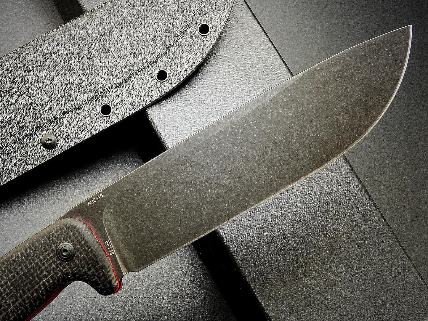 Eafengrow EF148 Fixed Blade Knife AUS-10 Steel Blade Micarta Handle Full Tang EDC Straight Knife for Hunting Camping Bushcraft