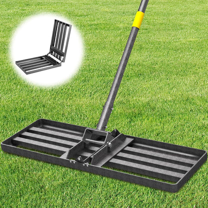 Lawn Leveling Rake 30x10 Inch , Heavy-Duty Yard Leveling Rake 6.2FT Leveler Tool for Soil, Sand & Topsoil, Backyard, Garden, Golf Course