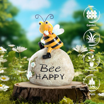 Garden Decor Bee Outdoor Statues Sculpture Bumblebee Figurine for Patio Lawn Porch Yard Backyard Honey Bees for Insect Lovers Gifts Garden Ornaments for Home Decor Spring Summer