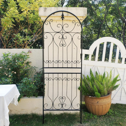SCENDOR Trellis for Climbing Plants 70.8" H x 24.5" W Metal Premium Quality Material Rust-Resistant Climbing Frame Stylish Garden Addition Outdoor Roses Vine Ivy Clematis Trellises Black 1 Pack