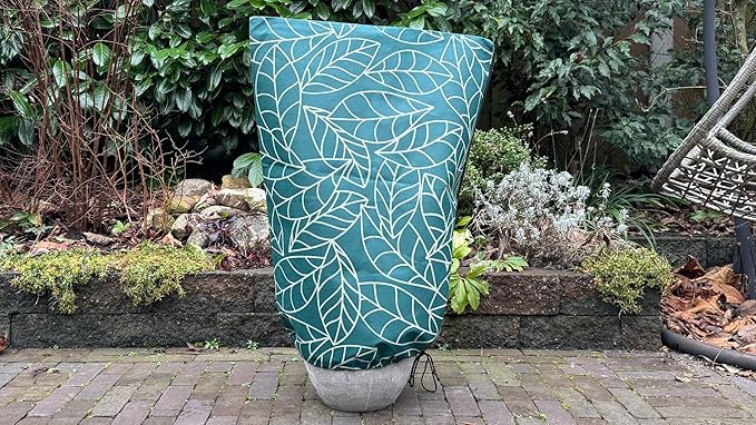 Plant Covers Freeze Protection 24"x32" in 2 Pack | Green Winter Frost Blankets for Outdoor Plants | Reusable Garden Cover Bags with Zipper Drawstring | Cold Weather Shrub Protection Cloth