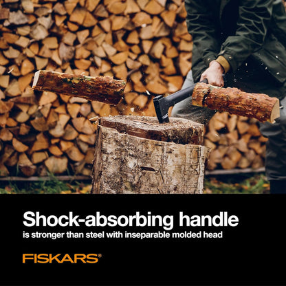 Fiskars X27 Super Splitting Axe, 36" Wood Splitting Axe for Medium to Large Size Logs with Shock-Absorbing Handle, Split Firewood, Forged Steel Blade, Bushcraft Gear and Camping Hatchet