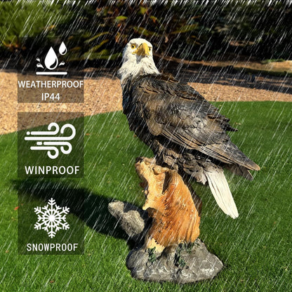 13.2" Real Eagle Statue, Funny Resin Bird Sculpture, Garden Outdoor Decor, Seabird Coastal Beach Accent, Eagle Pattern, Tropical Home Decor, Landscape & Patio Ornaments, Bald Eagle Gift