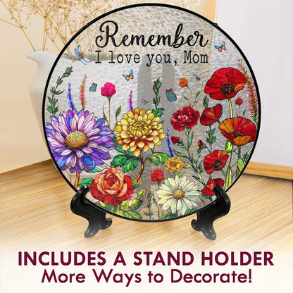 FLAGWIX Christmas Birthday Gifts for Mom from Daughter Son - Stained Glass Window Hanging with Base 8 in - Gardening Birthday Gifts for Mom from Son, Best Presents for Moms, Sun Catchers Indoor Window