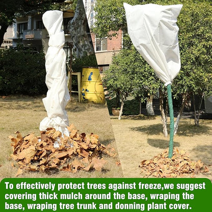 Gardzen 5-Pack Plant Covers Freeze Protection, Drawstring Tree Cover with Zipper, Winter Freeze Plant Protection, Tree Jacket Frost Blanket for Outdoor Plants, 54”×72”