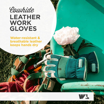 Wells Lamont Women's Work Gloves, Water-Resistant HydraHyde Gardening Gloves, Green, Medium (3249M)