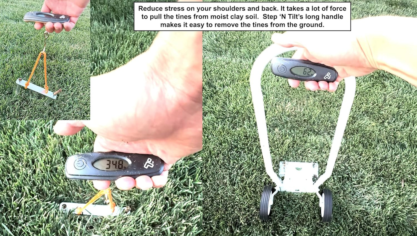 Step 'N Tilt Core Lawn Aerator Version 4 Kit (3.4 Inch Standard Length Coring Tines with Soil Core Container)
