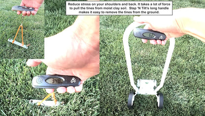 Step 'N Tilt Core Lawn Aerator Version 4 Kit (3.4 Inch Standard Length Coring Tines with Soil Core Container)
