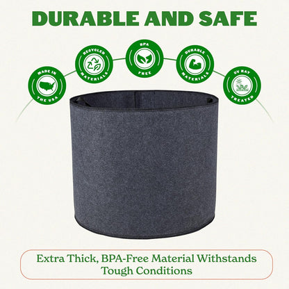 Epic Gardening 5 Pack 5 Gallon Grow Bags with Handles (Unlined) - Heavy Duty Fabric Pots for Vegetables, Herbs & Flowers - Breathable Cloth Planters for Indoor & Outdoor Gardening, Moisture Retaining