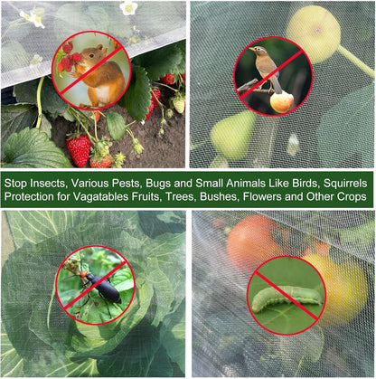 Garden Netting Ultra Fine 8x10Ft, Plant Covers, Barrier Mesh for Plant Vegetables Fruit Flower Tree, Row Cover Raised Bed Protection Net, Bird Screen