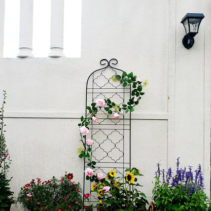 Garden Trellis for Vines and Climbing Plants Outdoor, Iron Wire Lattices Grid Panels for Potted Climbing Pergola Cucumber Tomato Rose Vegetable Flower Plant Trellises (60 * 16 Inch, Pack of 2, Black)