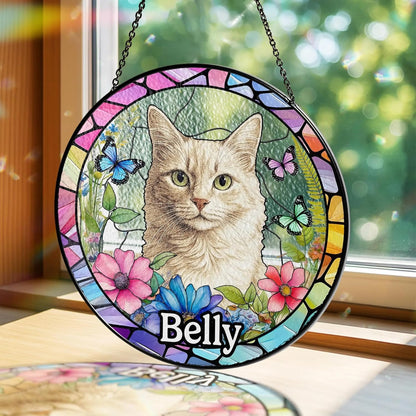 Custom Dog Portrait Suncatcher, Personalized Pet Memorial Window Hanging, Stained Glass Style Pet Loss Gift, Unique Dog Lover Decoration, Suncatcher Keepsake for Home Decoration