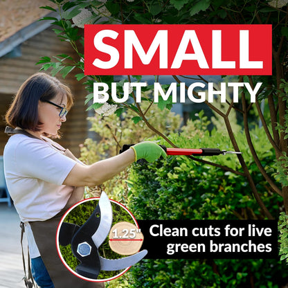 TABOR TOOLS GL18A Small Bypass Lopper, Short Bypass Tree Trimmer, Chops Branches with Ease, Branch Cutter with 1.25 Inch Clean Cut Capacity.
