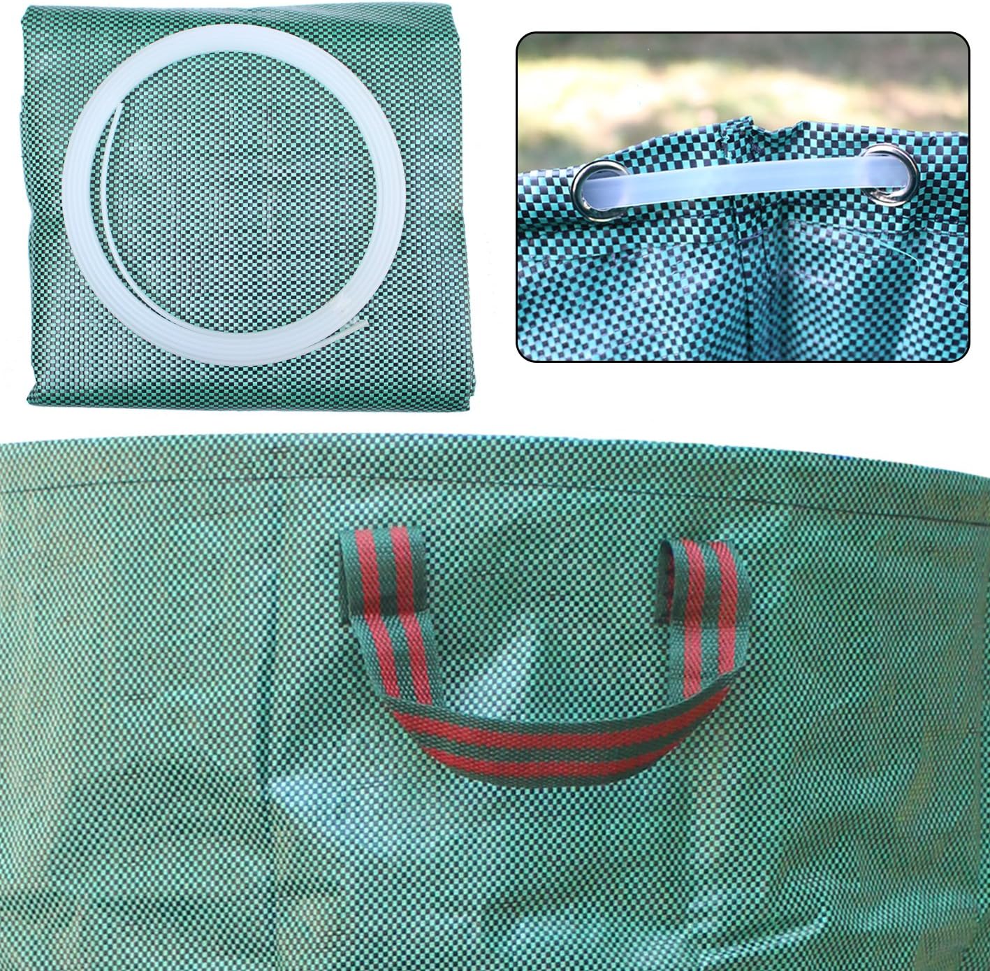 PHYEX Professional 4-Pack 132 Gallon Gardening Bags for Lawn Yard, Extra Large Reusable Leaf Bags, Waste and Trash Container