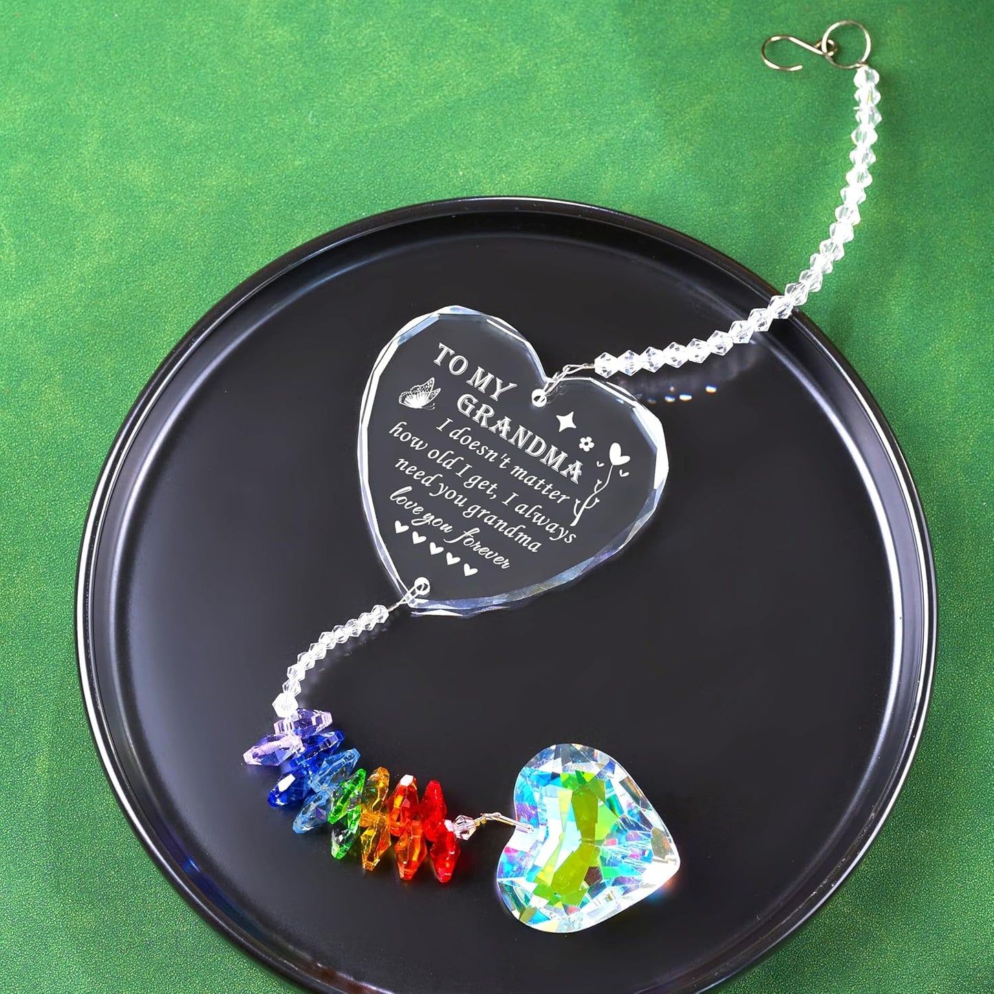 Grandma Gifts, Crystal Suncatcher Birthday Gifts from Granddaughter Grandson Grandchildren Grandkids for Mothers Day Christmas(Grandma Gift)