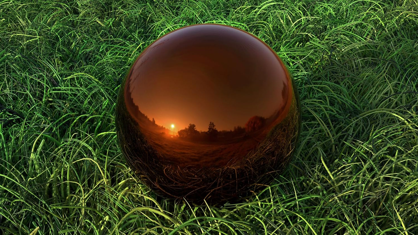 Lulu Decor, Copper Stainless Steel Gazing Mirror Ball Size 12, Smooth Shiny Finish Garden Decoration Globe