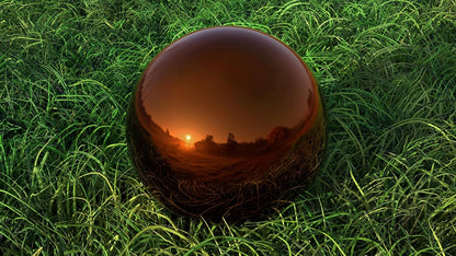 Lulu Decor, Copper Stainless Steel Gazing Mirror Ball Size 12, Smooth Shiny Finish Garden Decoration Globe