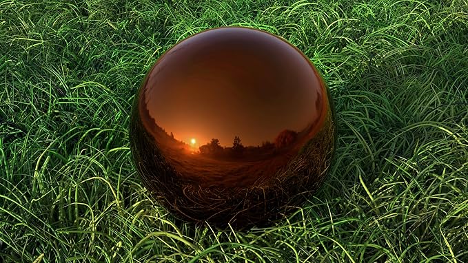Lulu Decor, Copper Stainless Steel Gazing Mirror Ball Size 16, Smooth Reflective Shiny Garden Decoration Globe