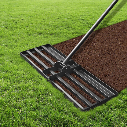 Clearance Lawn Leveling Rake 30 x 10 Inches for Gardening, Garden Rake for Lawn Heavy Duty with 78 Inches Handle, Lawn Leveling Tool for Yard, Backyard, Garden, Golf Couse, Farm, Pasture