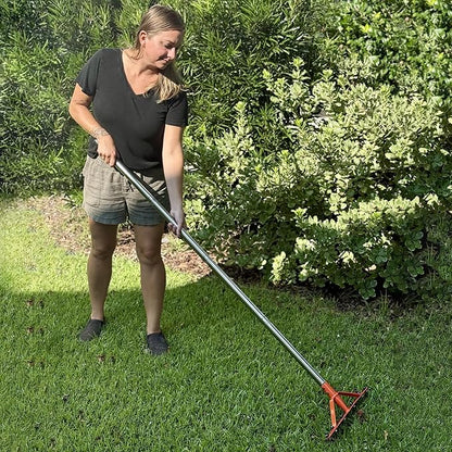 Garden Rake 17 Tempered Spring Steel Tines Heavy Duty Rake for Lawns Bow Rakes Metal Rakes with 62 Inch Stainless Steel Adjustable Long Handle for Loosening Soil Yard Work