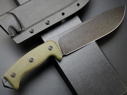 Eafengrow EF148 Fixed Blade Knife AUS-10 Steel Blade Micarta Handle Full Tang EDC Straight Knife for Hunting Camping Bushcraft