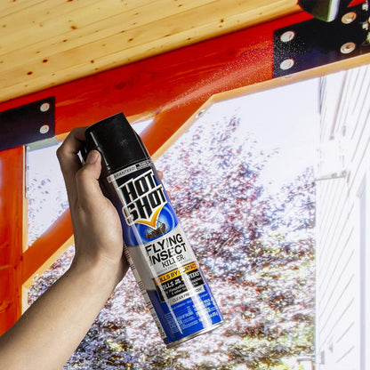 Hot Shot Flying Insect Killer 15 Ounces, Aerosol, Clean Fresh Scent (Pack of 6)