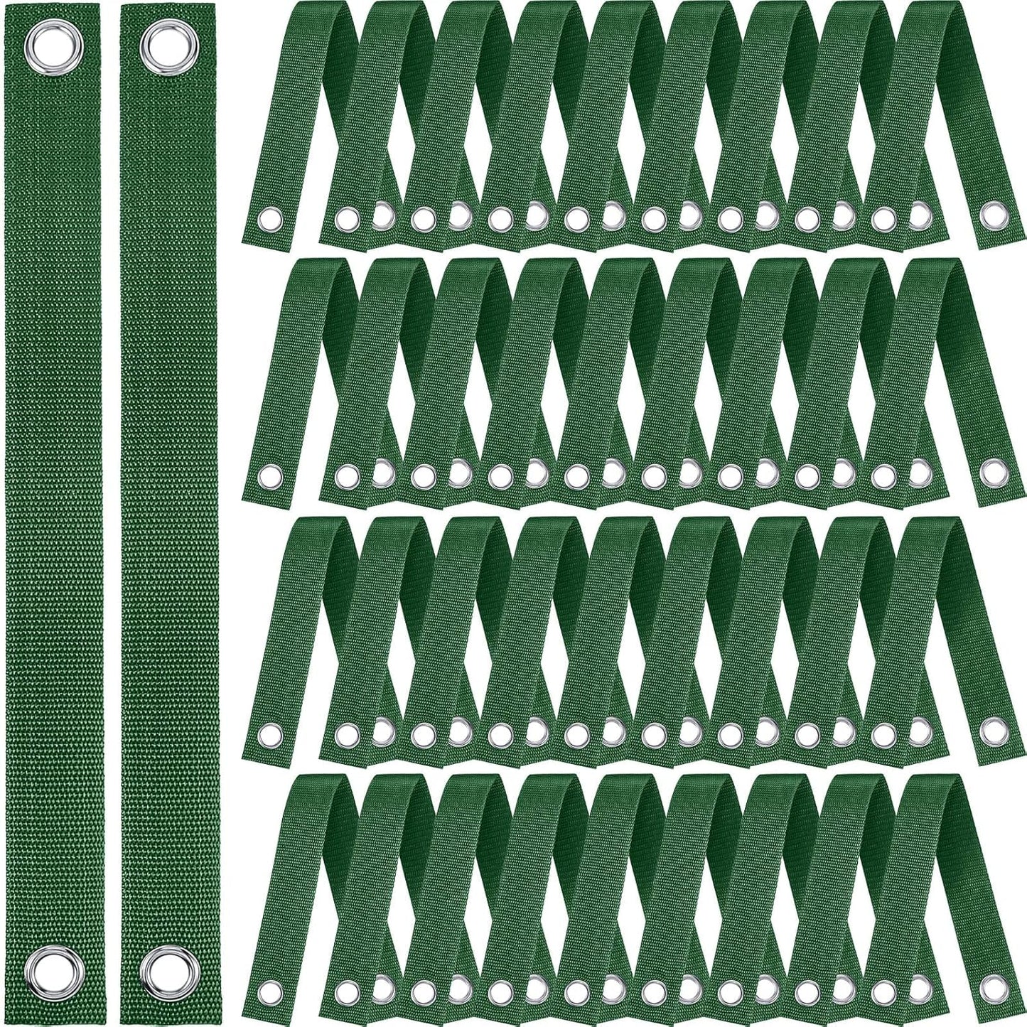 48 Pcs 15.74 Inches Tree Straps for Staking with Grommet Heavy Duty Young Tree and Plant Supports Stakes for Guying Staking Newly Planted Sapling Straight and Hurricane Protection(Green)