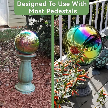 Lily's Home Gazing Globe Mirror Ball in Rainbow Stainless Steel - 10 Inch