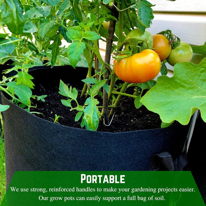 Farm Plastic Supply - 20 Gallon Fabric Grow Bags - (10 Pack) - Nonwoven Fabric Pots with Handles, Grow Bag, Plant Grow Bags, Garden Bag, for Farming, Gardening, Agriculture