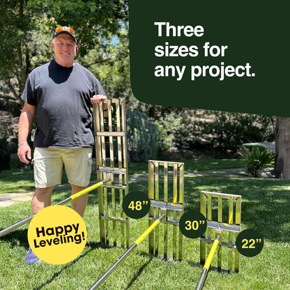 Rocklin™ Lawn Leveling Rake | Levelawn Tool | Level Soil or Dirt Ground Surfaces Easily | 48” x 10” Ground Plate | 78” Extra Long Handle | Stainless Steel