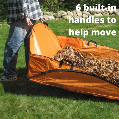 Reusable Cleanup Tarp for Lawns and Gardens - Landscape and Yard Accessories, Rake Leaves and Debris, Easy To Use, Collapsible Design, Sport, ( 4’ X 6’), Orange