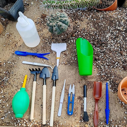 GXXMEI 20PCS/Set Succulent Tools Set, Mini Garden Tool Set, Transplanting Tools Set, Succulent Care Kit for Succulent Miniature Gardening Plant