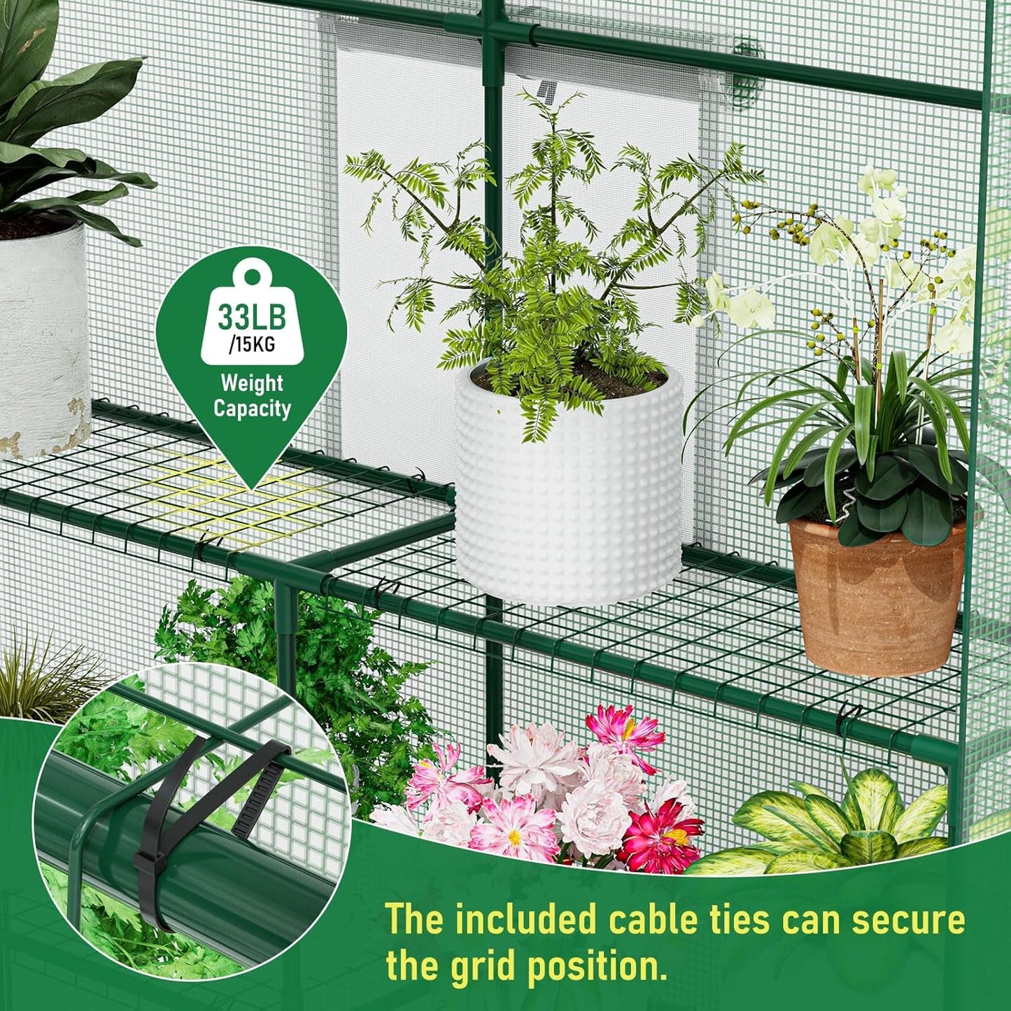SPECILITE 56×56×78Inch Walk-in Greenhouse, Heavy Duty Small Plant House with Thicken PE Cover and Steel Frame, for Garden, Outdoors, Indoors, Green