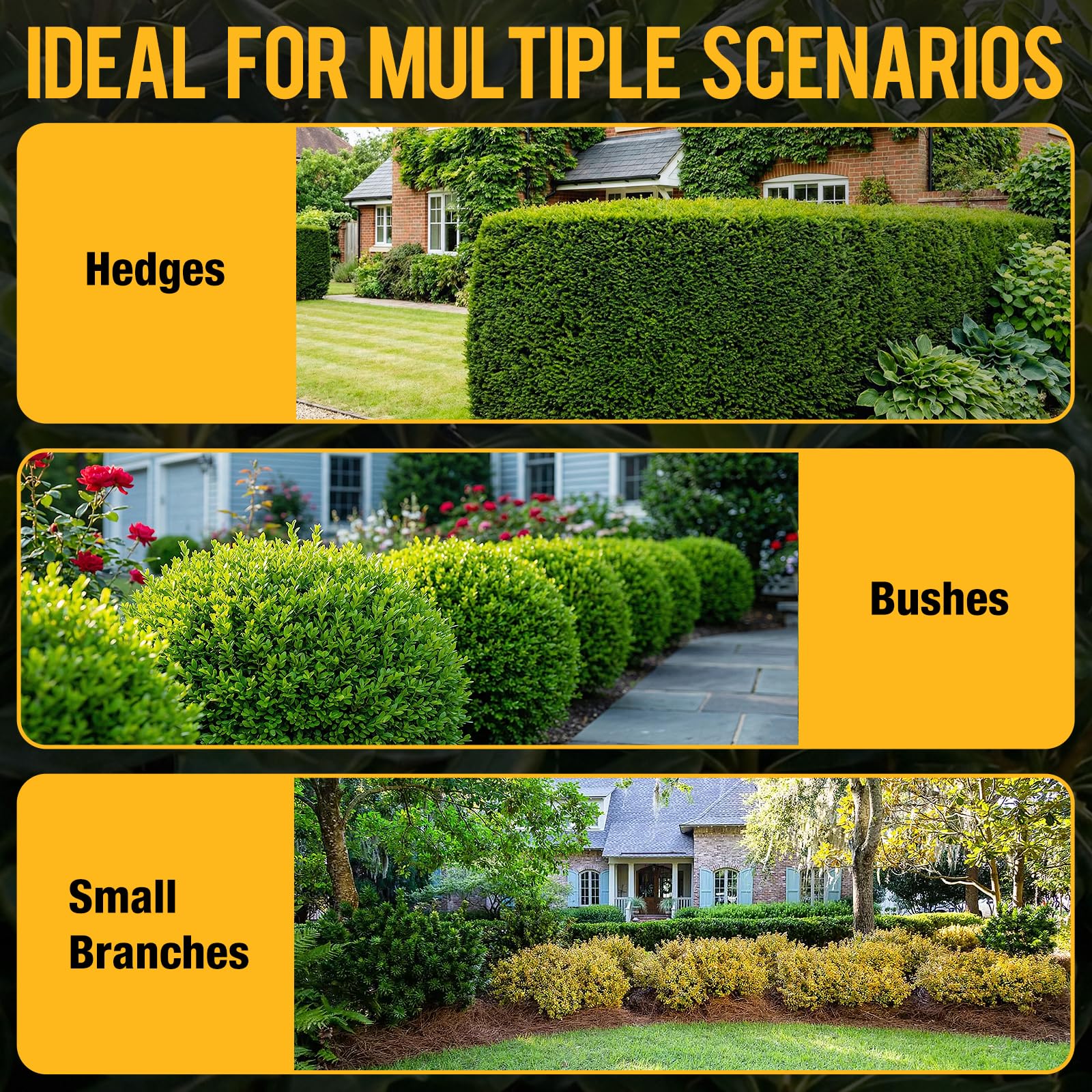 YDlawn 20V Cordless Hedge Trimmer, 22-Inch Blade, 2 x 4.0Ah Batteries