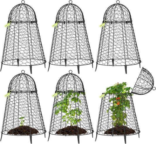 VIVOSUN Garden Cloches for Plants, Rustproof Chicken Wire Cloches with Flip-Top Design & Integrated