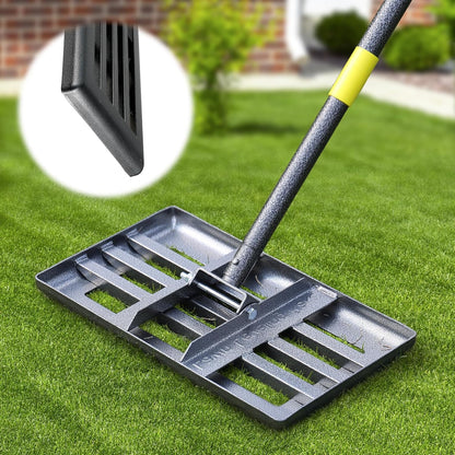 Lawn Leveling Rake: Anti Flipping 17" x 10" Stainless Steel Lawn Ground Leveler for Soil, Heavy Duty Grass Top Soil Dressing Leveling Rake, Home Lawn,Golf Field,Yard Landscaping Tool, 60” Long Handle