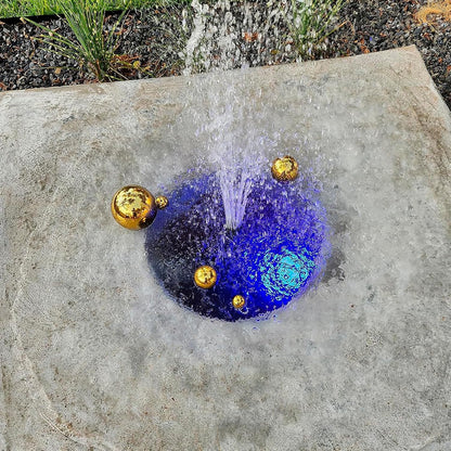 Nerien Gazing Ball, Stainless Steel Garden Mirror Globe, Polished Ornament Sphere, Hollow Floating Reflective Hemisphere, for Home Outdoor Pond Housewarming Swimming Pool Decoration, Gold, 5Pcs Mix