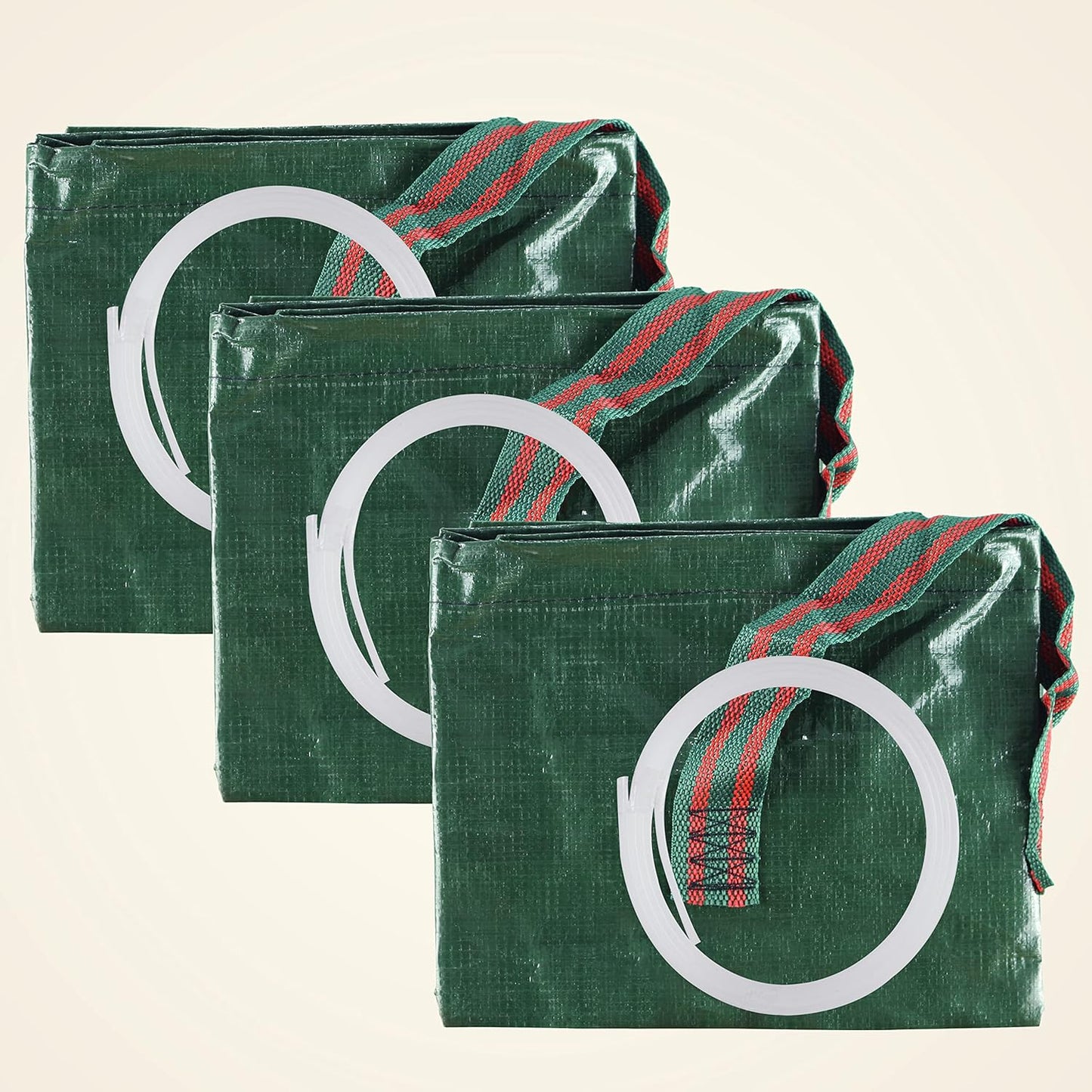 Gardzen 3-Pack 72 Gallon Yard Waste Bags, Reusable Heavy Duty Collapsible Garden Leaf Bags with Plastic Ring, Stand-Up Yard Waste Bin for Leaves, Lawn Debris & Grass Clippings, PE Material