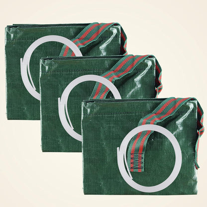 Gardzen 3-Pack 72 Gallon Yard Waste Bags, Reusable Heavy Duty Collapsible Garden Leaf Bags with Plastic Ring, Stand-Up Yard Waste Bin for Leaves, Lawn Debris & Grass Clippings, PE Material