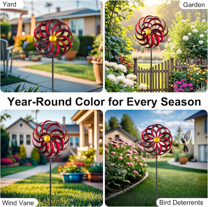 Wind Spinners Outdoor Yard Decorations, 16 Inches Wind Sculpture Metal Garden Art, Windmills for Yard Gardening Gifts for Women Mom Backyard, Patio, Garden Decor