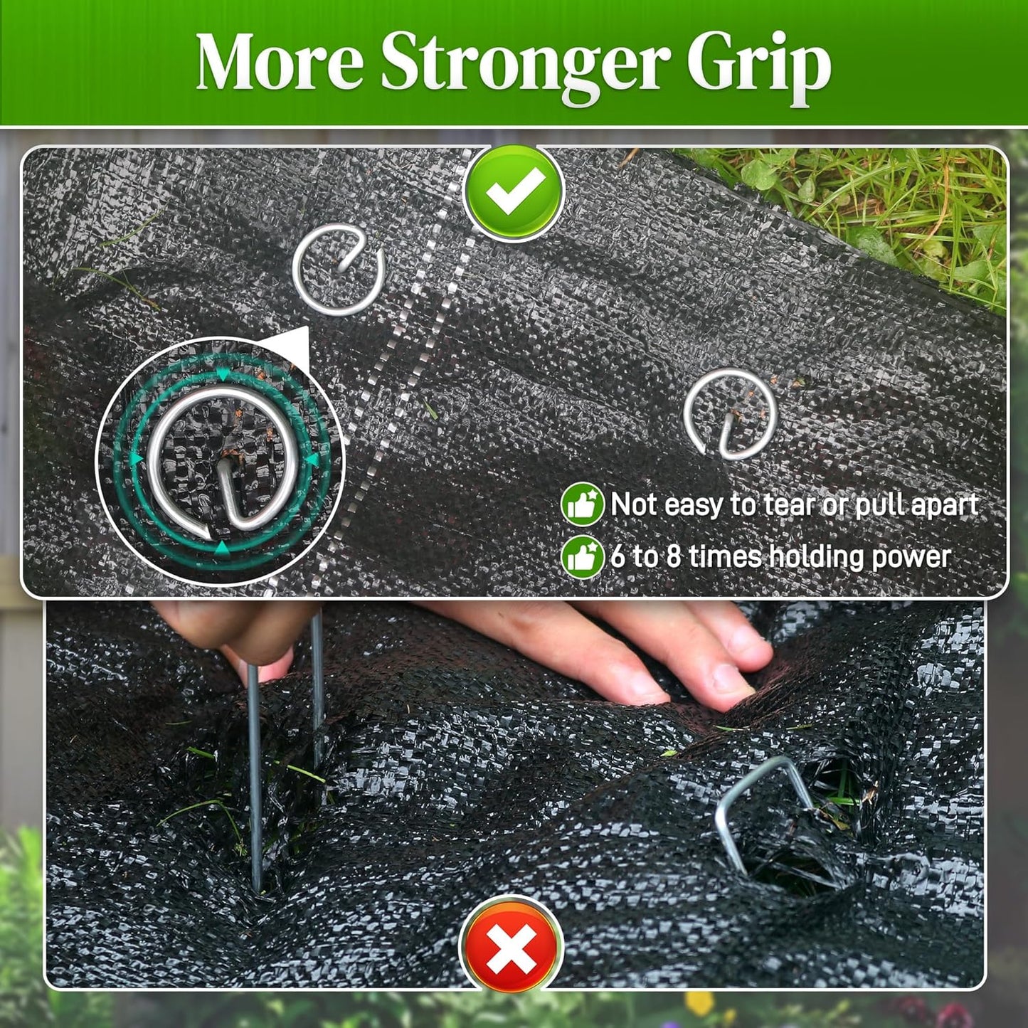 200 Pcs Circle Top Landscape Staples, 11 Gauge Landscape Fabric Pins, 6 Inch Garden Stake for Landscaping, Galvanized Landscape Fabric Stakes, Heavy Duty Ground Stakes for Lawn Weed Barrier