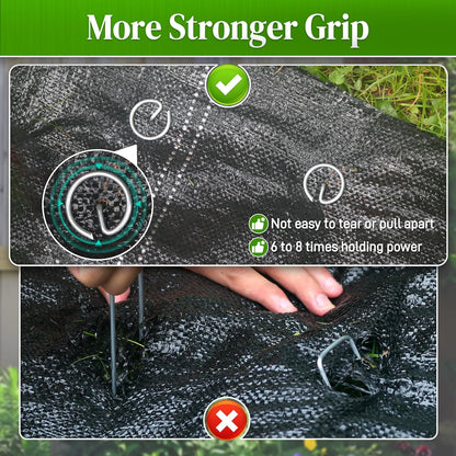 200 Pcs Circle Top Landscape Staples, 11 Gauge Landscape Fabric Pins, 6 Inch Garden Stake for Landscaping, Galvanized Landscape Fabric Stakes, Heavy Duty Ground Stakes for Lawn Weed Barrier