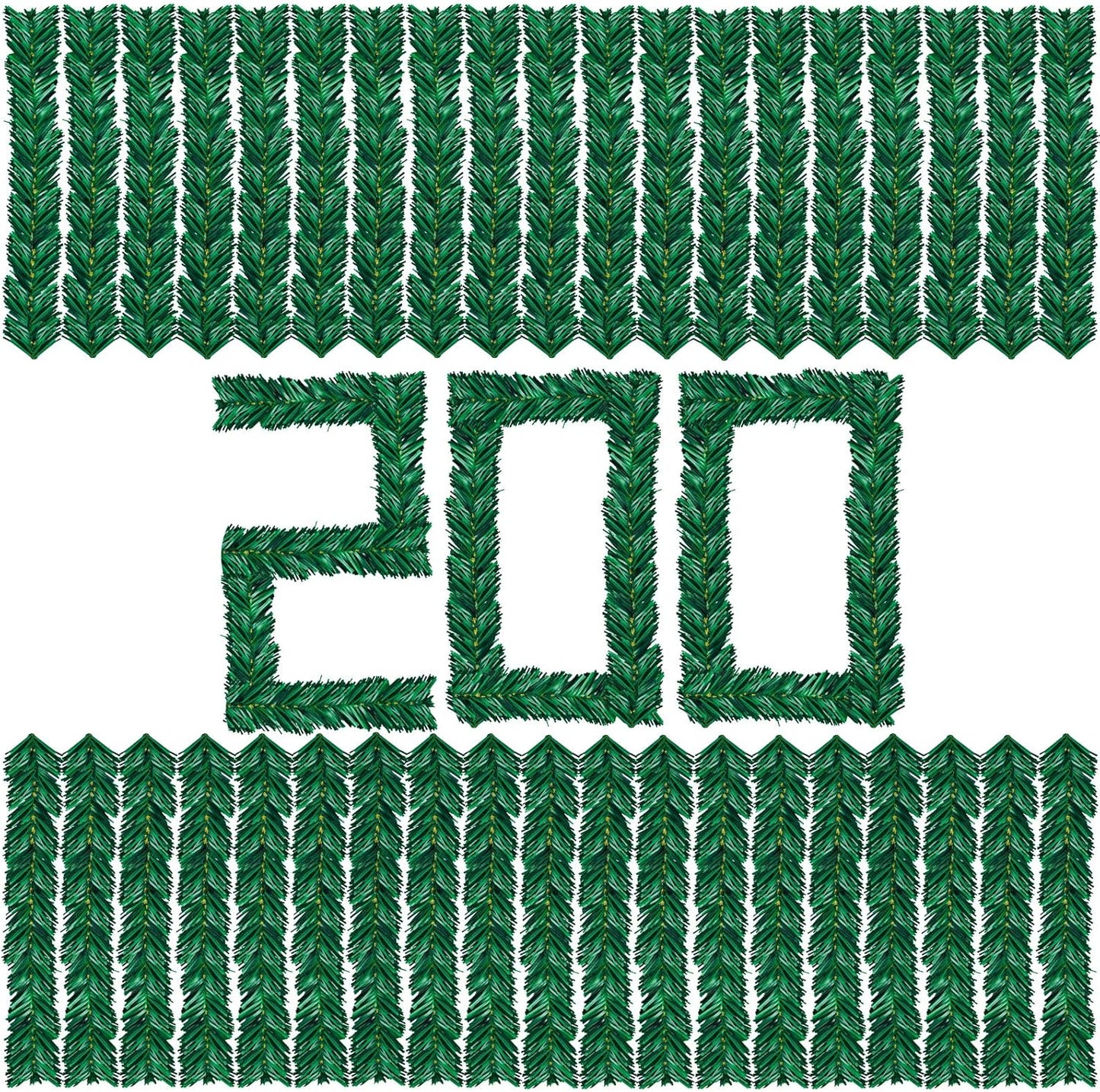 Uieke 200 Pcs Christmas Garland Ties 12Inch Artificial Pine Needles Garland Faux Pine Greenery Stems Twist Wired Tree Branches Wreath Tie for Craft Gift Wrapping Party Supply Christmas Decoration