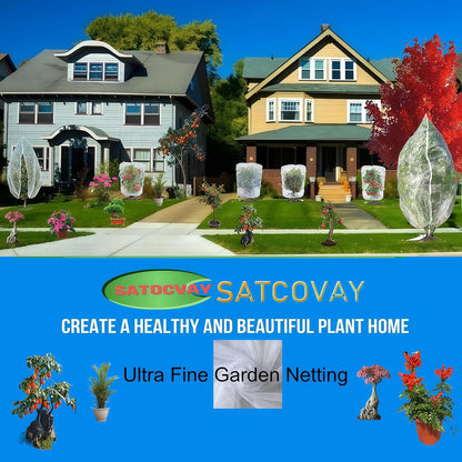 6Pcs 5x5.3ft Durable Garden Mesh Netting, Pest Barrier & Bird Net for Protect Fruit Tree Blueberry Bush, Reusable Insect Bag with Drawstring, Anti Animal Plant Cover from Deer,Squirrels