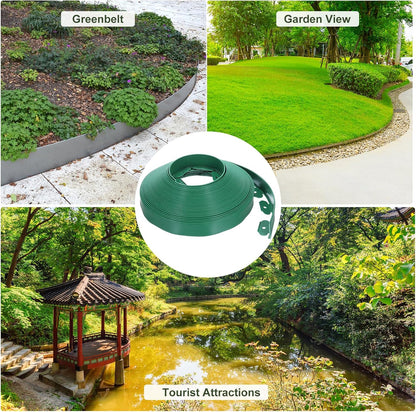 uxcell Landscape Edging, 1Pcs 80FT x 2" - No Dig Garden Edging Kit with 75 Stakes, Landscape Edging Border for Garden Lawn Flower Bed Yard Grass (Green)