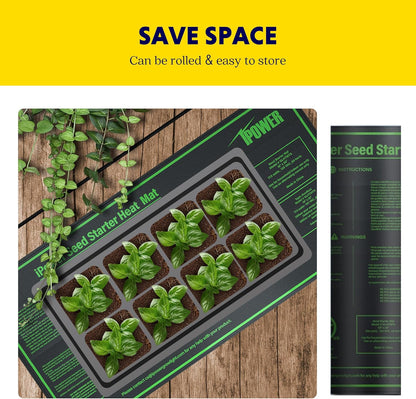 iPower Seedling Heat Mat Heating Pad 10"x20" with Digital Thermostat Combo Set, Waterproof for Indoor Seed Starting and Plant Germination