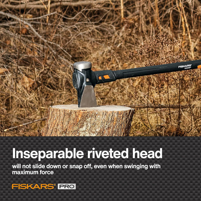 Fiskars 8 lb. Splitting Maul - 36" Shock-Absorbing, Comfort Grip Handle - Rust Resistant Forged Steel Blade - Wood Splitter Maul for Hardwood - Split Wood for Campfires - Bushcraft Gear